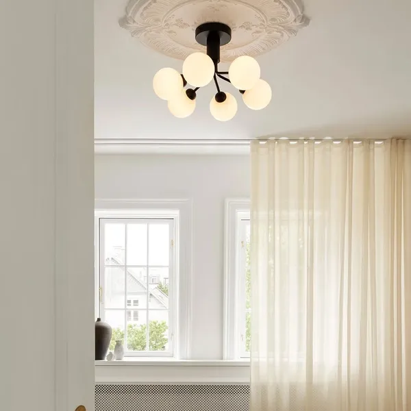 Apiales 6 Loftlampe Satin Sort & Opal