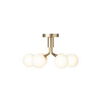 Apiales 6 Ceiling Light Brushed Brass & Opal