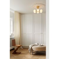 Apiales 6 Ceiling Light Brushed Brass & Opal