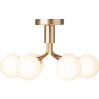 Apiales 6 Loftlampe Børstet Messing & Opal