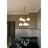 Rizzatto Cluster 6 Pendelleuchte Messing Satin /Opal