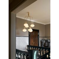 Rizzatto Cluster 6 Pendelleuchte Messing Satin /Opal