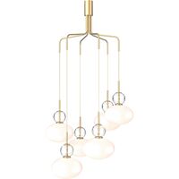 Rizzatto Cluster 6 Pendel Satin Messing/Opal