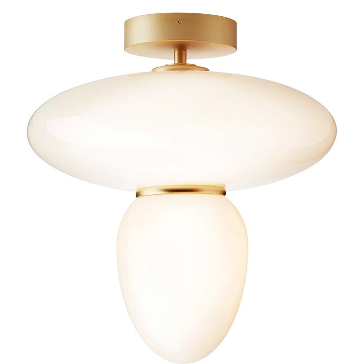 Rizzatto 42 Taklampe Opal/ Messing