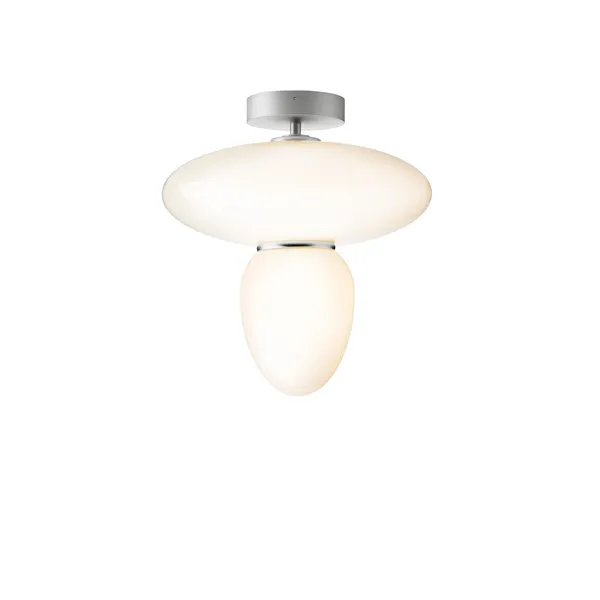 Rizzatto 42 Ceiling Light Satin Silver & Opal