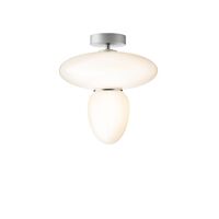 Rizzatto 42 Ceiling Light Satin Silver & Opal
