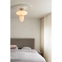 Rizzatto 42 Ceiling Light Satin Silver & Opal