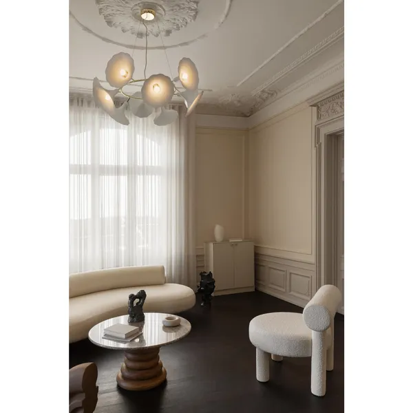 Petalii 10 Chandelier White/Polished Brass