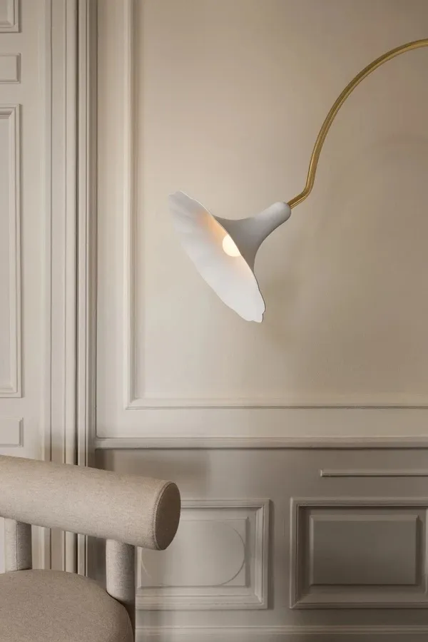 Petalii Gulvlampe Hvid/Poleret Messing