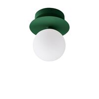 Art Deco Wall/ Ceiling Light Green/ White