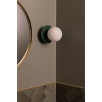Art Deco Wall/ Ceiling Light Green/ White