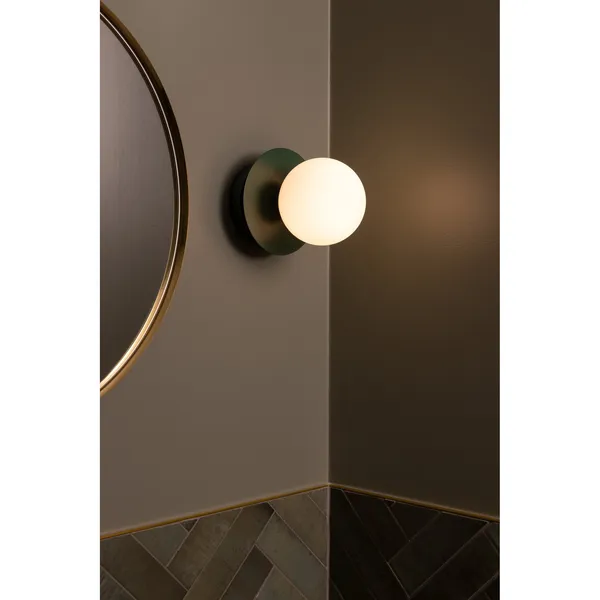 Art Deco Wall/ Ceiling Light Green/ White
