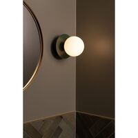 Art Deco Wall/ Ceiling Light Green/ White