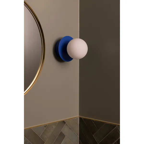 Art Deco Væg/Loftlampe Blå/Hvid