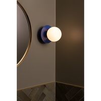 Art Deco Væg/Loftlampe Blå/Hvid