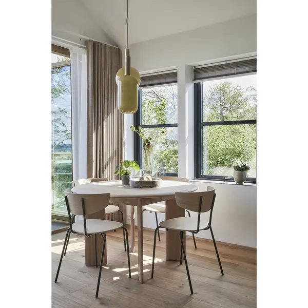 Bevel Round Dining Table Ø117 Black/ Beech