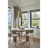 Bevel Round Dining Table Ø117 White/ Beech