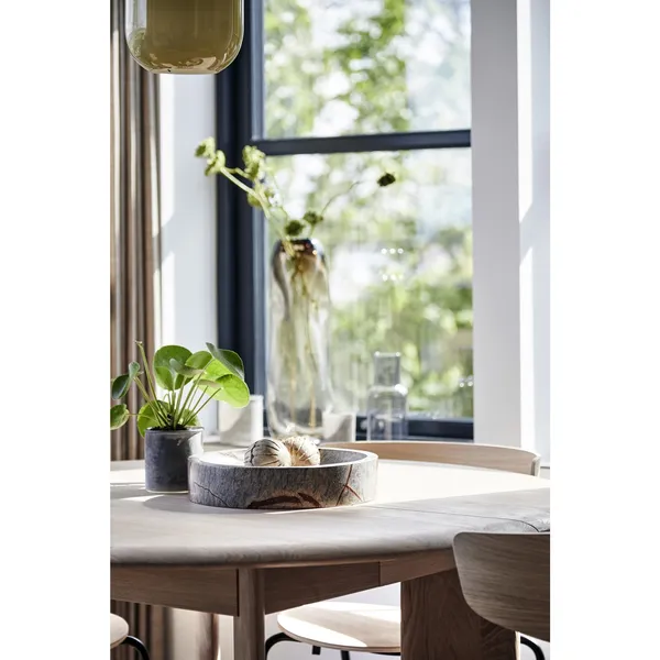 Bevel Round Dining Table Ø117 White/ Beech