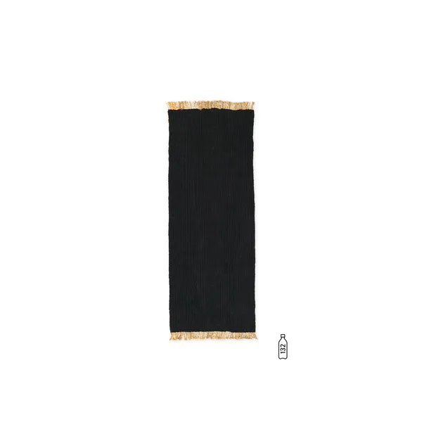 Block Carpet Runner 200x80 cm Black/ Natural