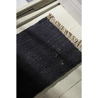 Block Carpet Runner 200x80 cm Black/ Natural