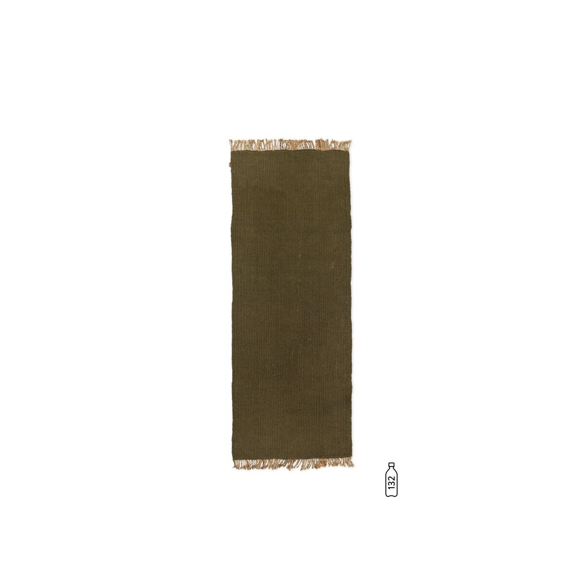 Block Teppich 200x80 cm Oliv/Natur