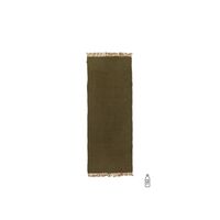 Block Teppich 200x80 cm Oliv/Natur