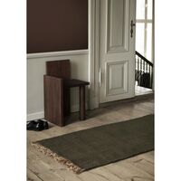 Block Teppich 200x80 cm Oliv/Natur