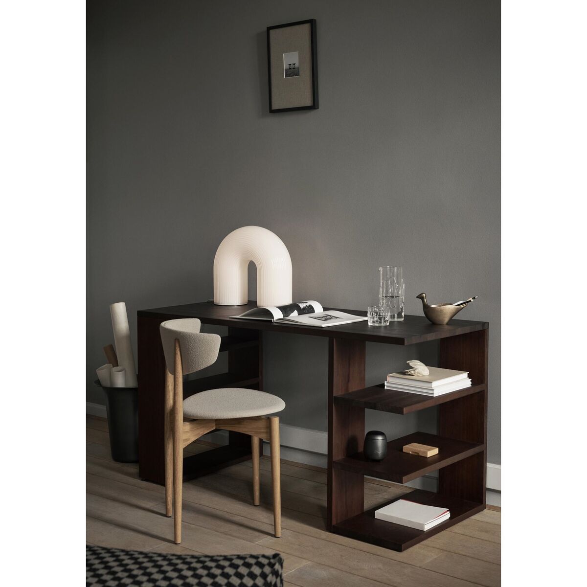 Edre Desk Dark/Pine Wood