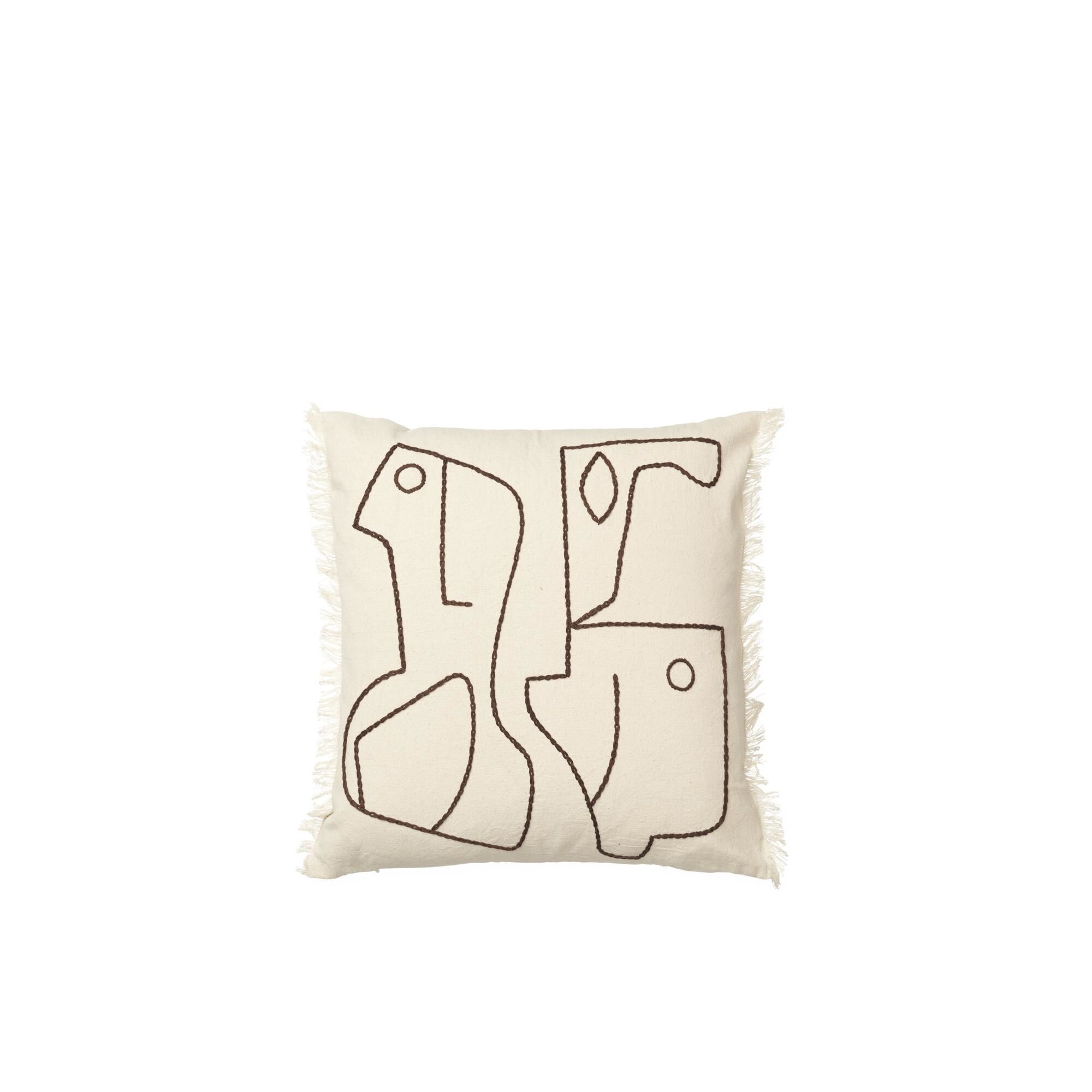 Figurpute 50x50 cm Off White/ Kaffe