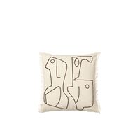 Figure Coussin 50x50 cm Blanc Cassé/ Café