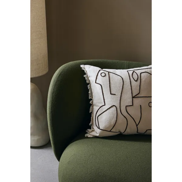 Figure Cushion 50x50 cm Off White/ Coffee