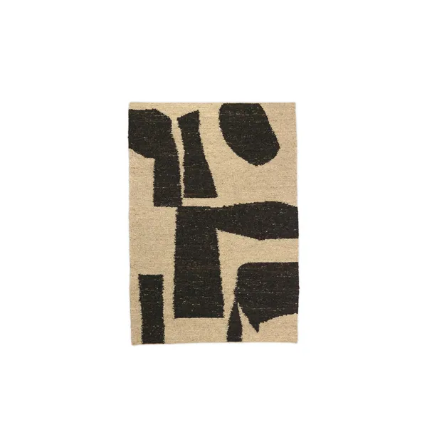 Piece Carpet 140x200 cm Off White/ Coffee