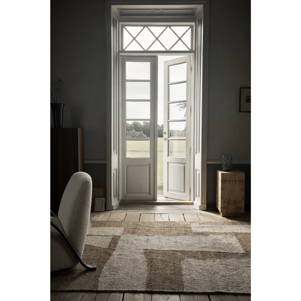 Piece Carpet 140x200 cm Off White/ Coffee