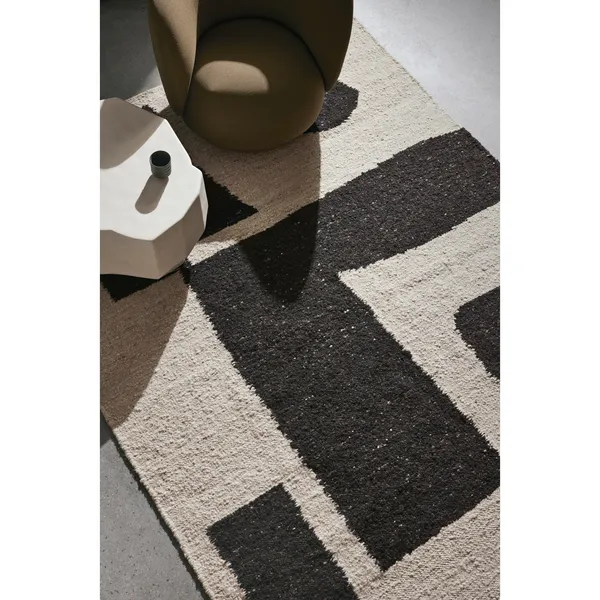 Piece Teppich 200x300 cm Cremefarben/Kaffee
