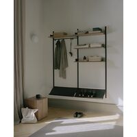 Wardrobe Reol 3 Egetræ/Sort