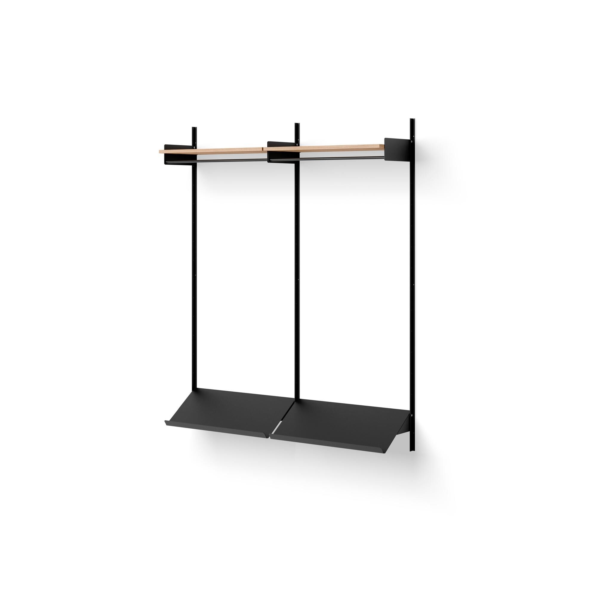 Garderobe Bokhylle 2 Eik/ Sort