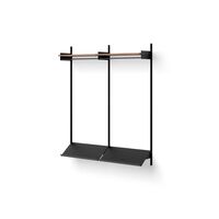 Wardrobe Reol 2 Valnød/Sort