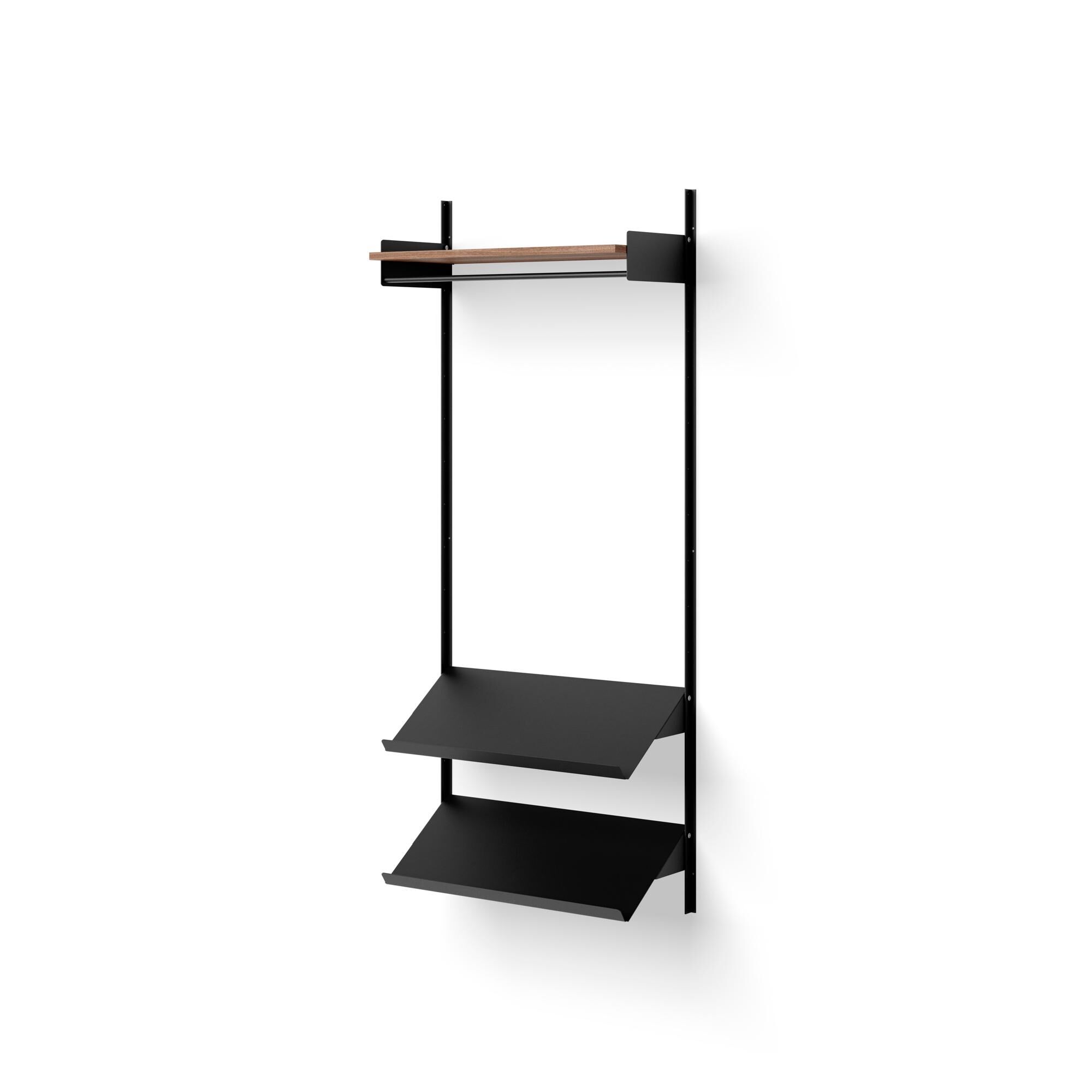 Armoire Etagère 1 Noyer/Noir