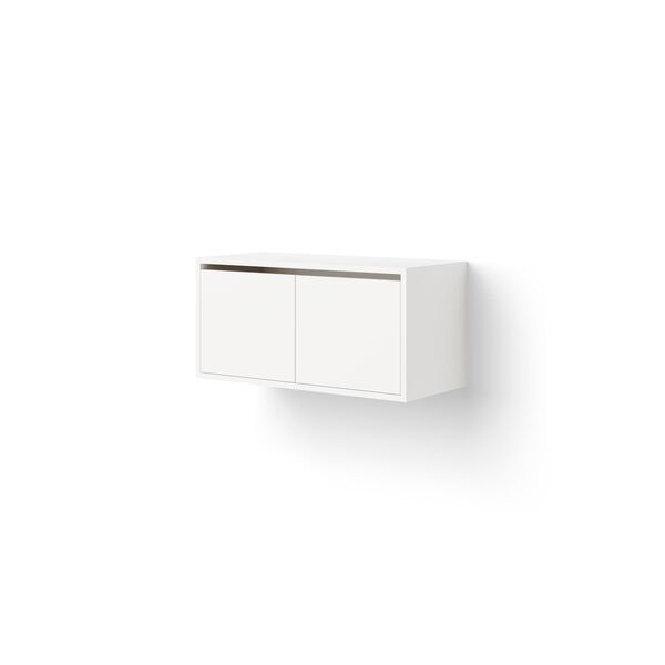 Cabinet Bookcase Low With Doors White