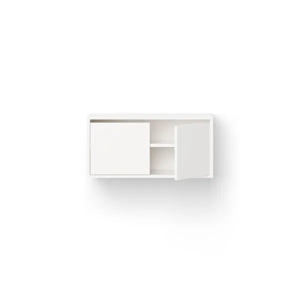Mueble Librería Baja Con Puertas Blanco