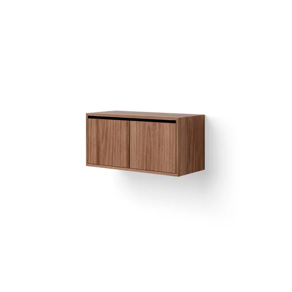Cabinet Bookcase Low With Doors Walnut
