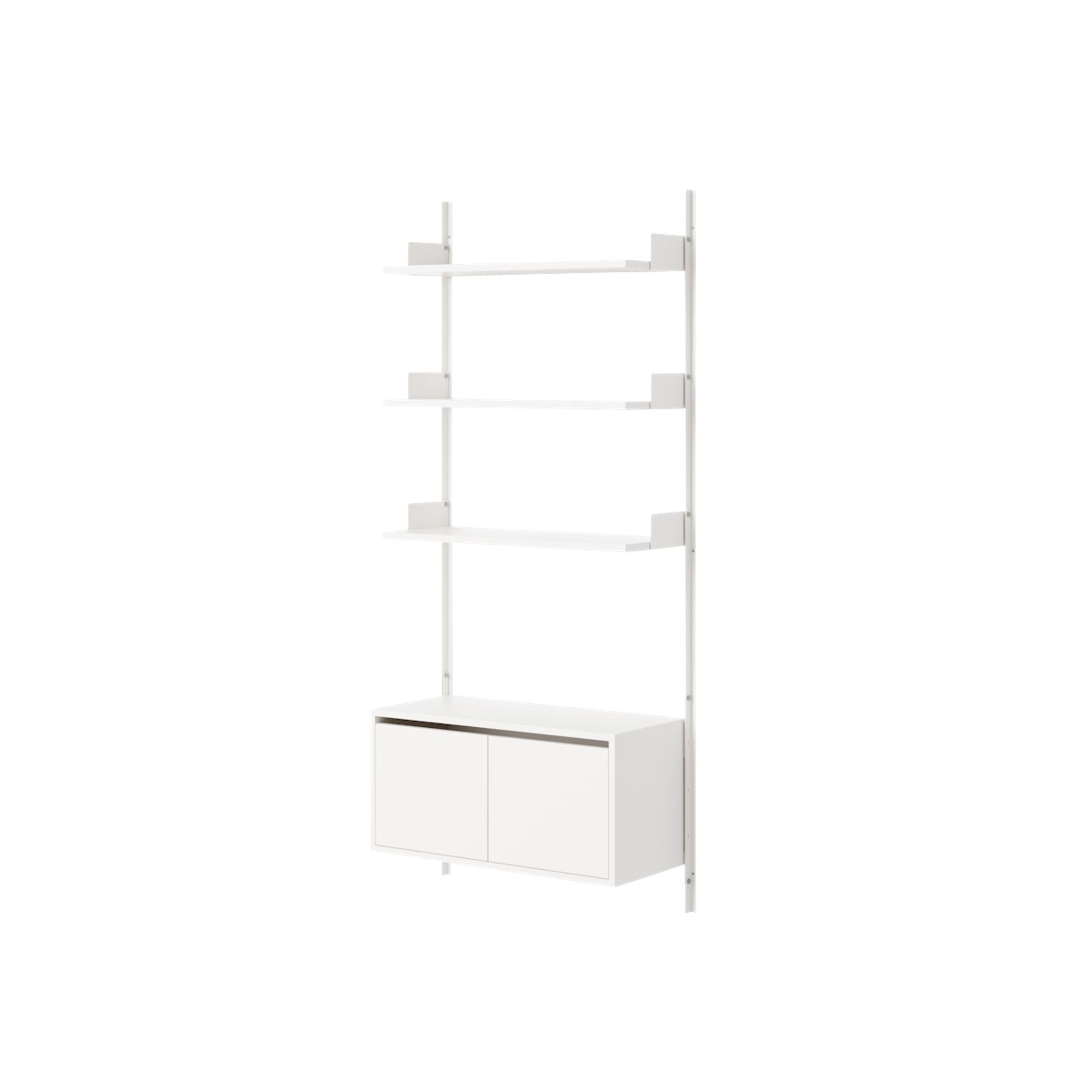 Etagère Murale 1900 Bibliothèque Avec Portes Basses Blanc