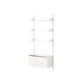 Libreria Wall Shelf 1900 con Ante Basse Bianco