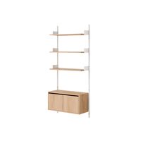 Wall Shelf 1900 Bookcase With Doors Low Oak