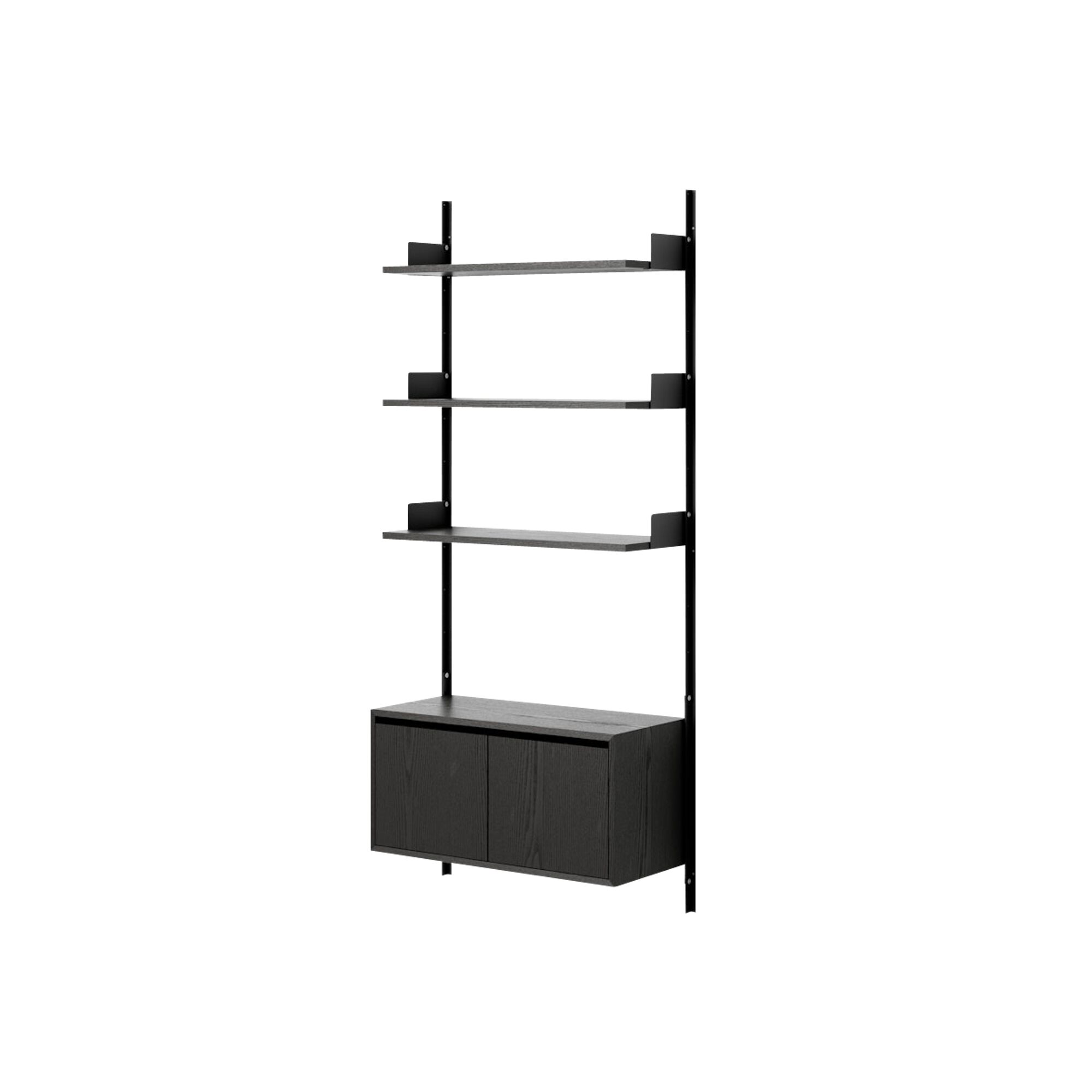 Wall Shelf 1900 Reol Med Dre Lav Sort Ask