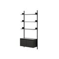Wall Shelf 1900 Reol Med Døre Lav Sort Ask