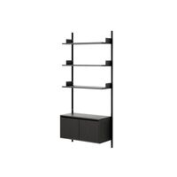 Wall Shelf 1900 Reol Med Døre Lav Sort Ask
