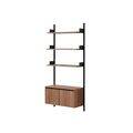 Wall Shelf 1900 Libreria con Ante Basse in Noce