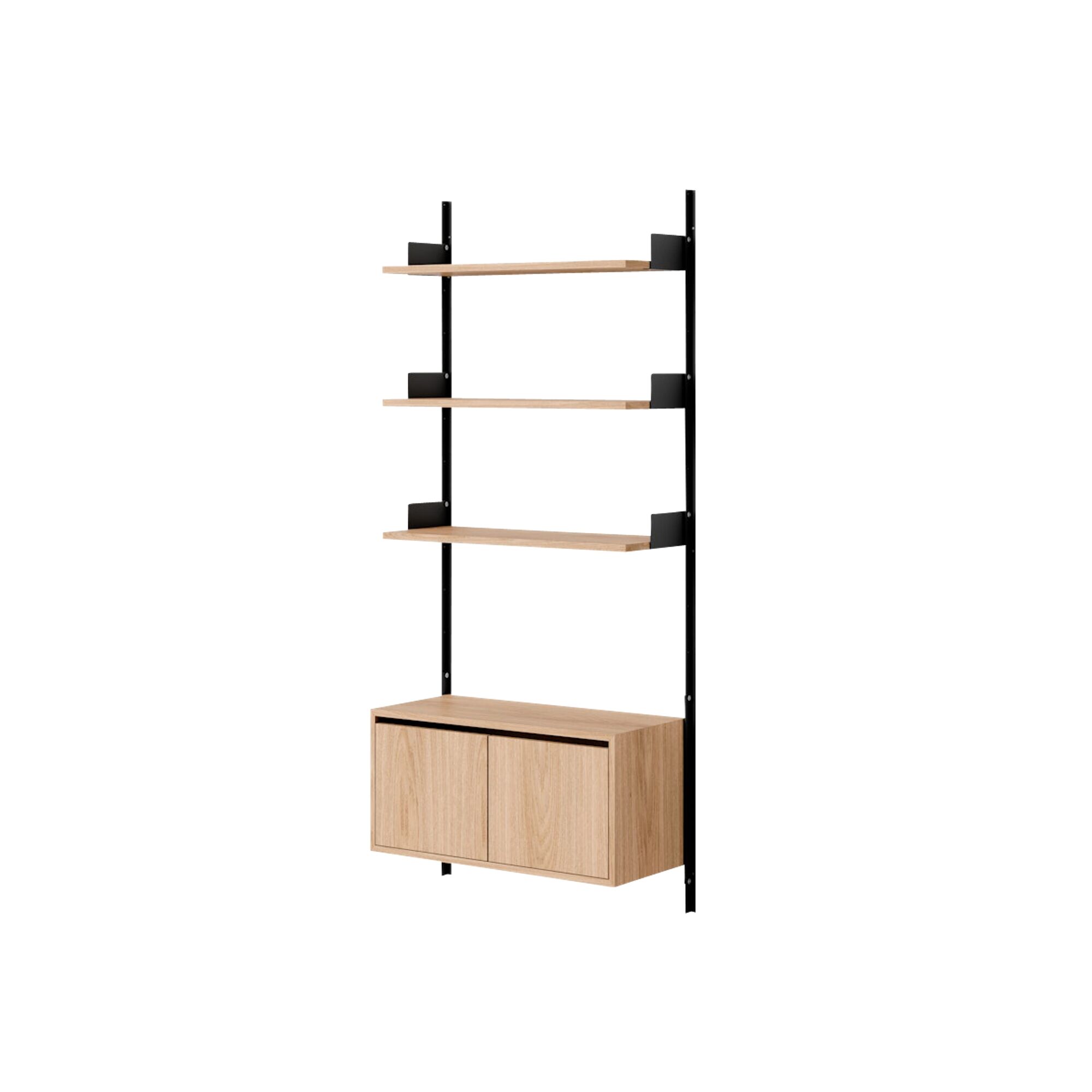Wall Shelf 1900 Reol Med Dre Lav Eg/Sort