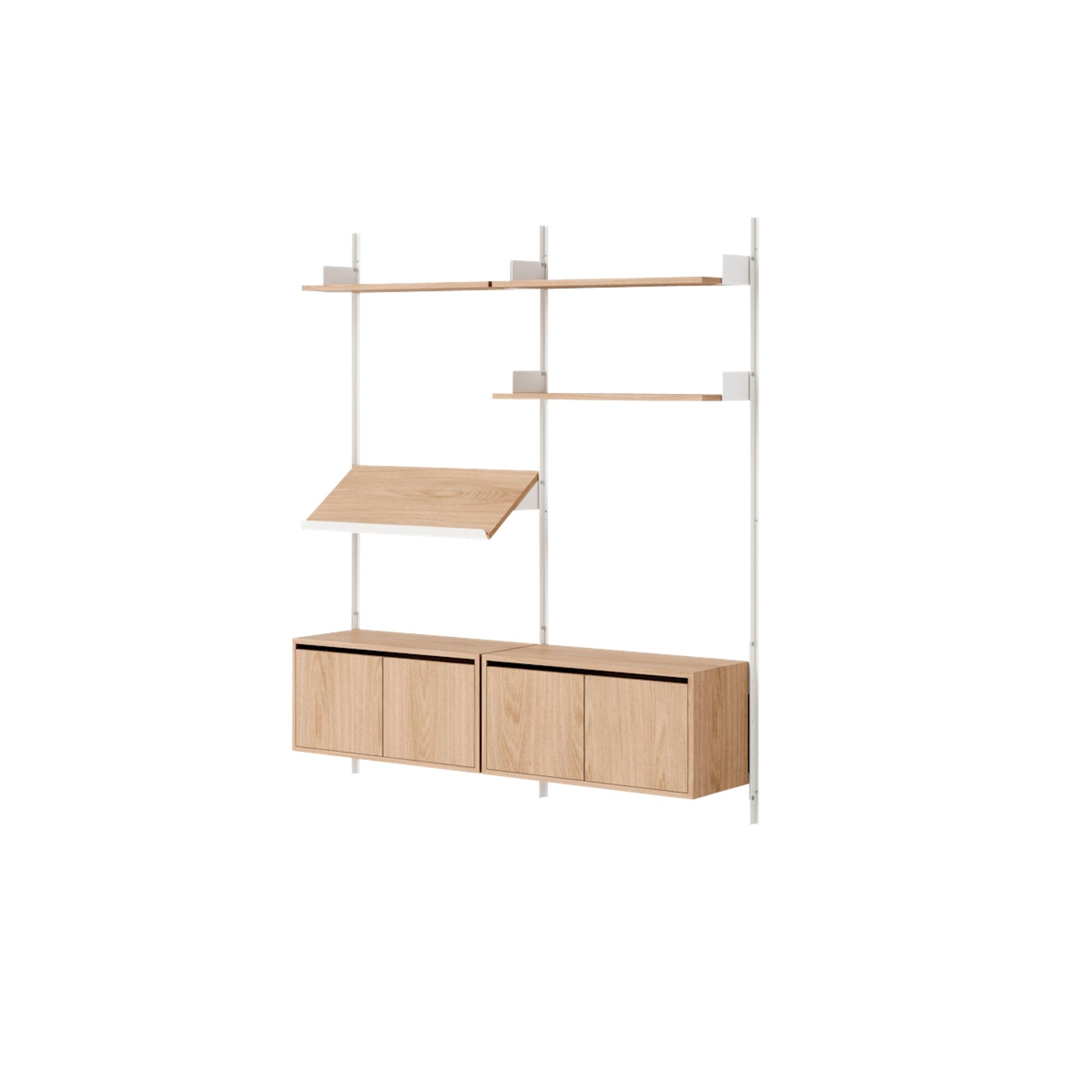 Living Shelf Reol Med Dre Lav Eg